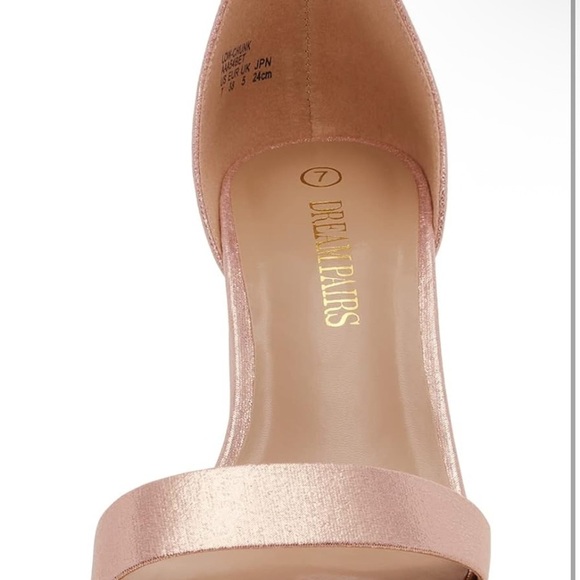 Elegant Rose Gold Block Heel Sandals (009) - Picture 4 of 5